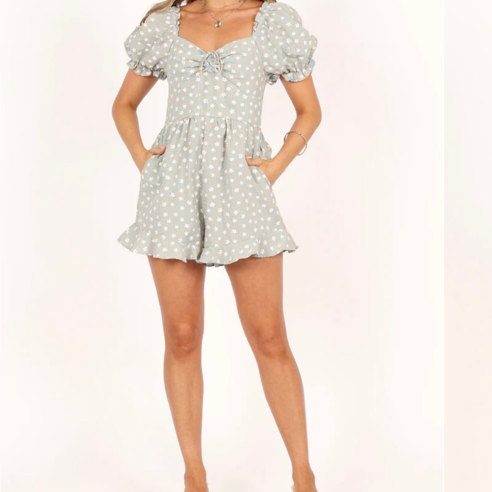 Petal & Pup gingham flower romper